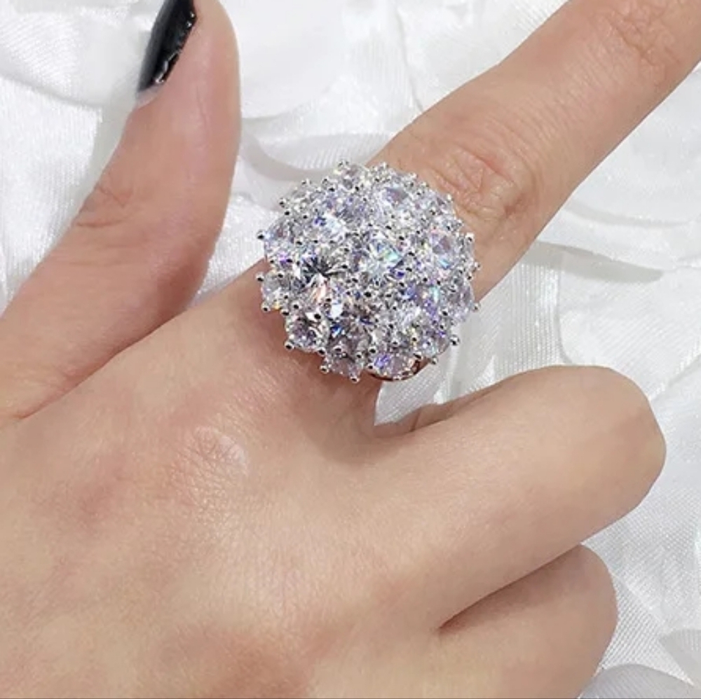 Sterling silver diamond ring - Picture 4 of 5